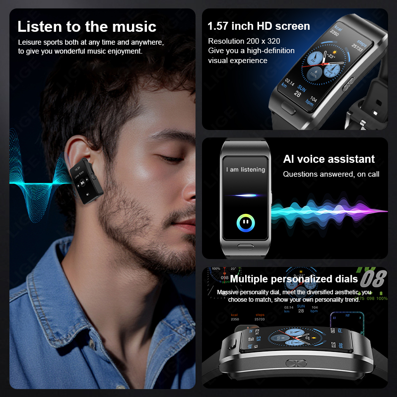 LIGE Nowy Smartwatch z Słuchaw – Wireless Earbuds Tws recenzja i cena